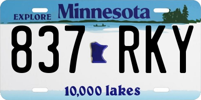 MN license plate 837RKY
