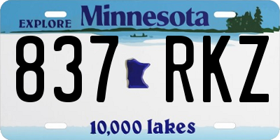 MN license plate 837RKZ
