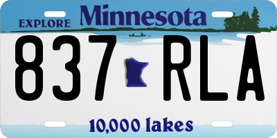 MN license plate 837RLA