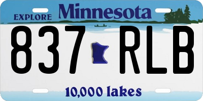 MN license plate 837RLB