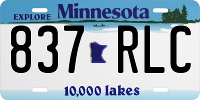 MN license plate 837RLC
