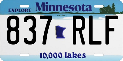 MN license plate 837RLF