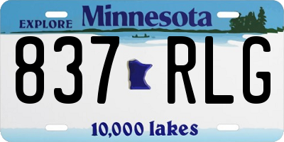 MN license plate 837RLG