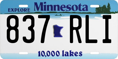 MN license plate 837RLI