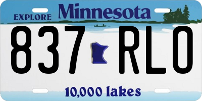 MN license plate 837RLO