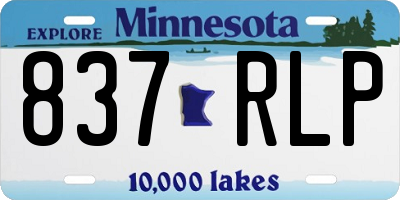MN license plate 837RLP