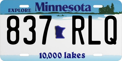 MN license plate 837RLQ