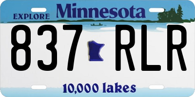 MN license plate 837RLR