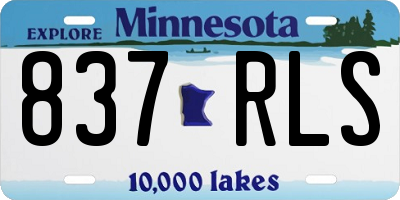 MN license plate 837RLS