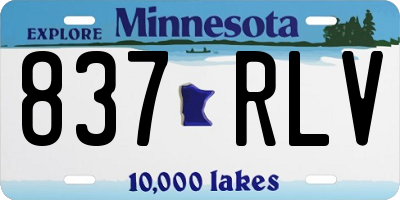 MN license plate 837RLV