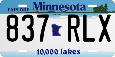 MN license plate 837RLX