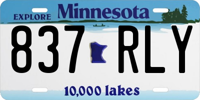 MN license plate 837RLY