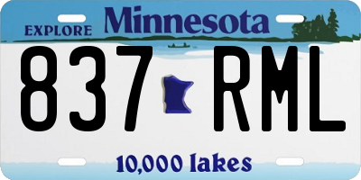 MN license plate 837RML