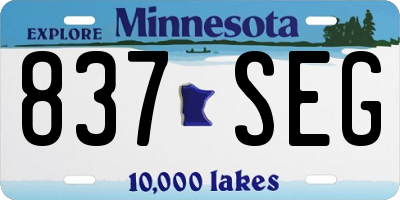 MN license plate 837SEG