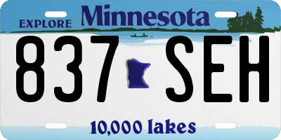 MN license plate 837SEH