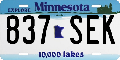 MN license plate 837SEK