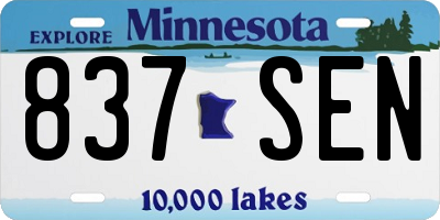 MN license plate 837SEN