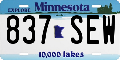 MN license plate 837SEW