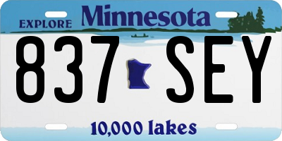 MN license plate 837SEY