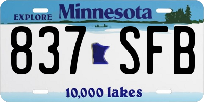 MN license plate 837SFB