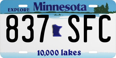 MN license plate 837SFC