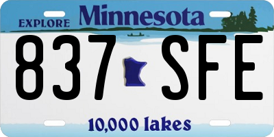 MN license plate 837SFE