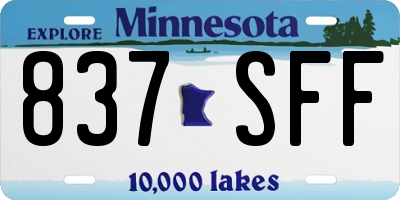 MN license plate 837SFF