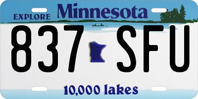 MN license plate 837SFU