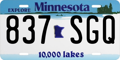 MN license plate 837SGQ