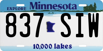 MN license plate 837SIW