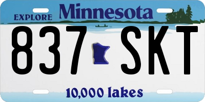 MN license plate 837SKT