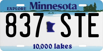 MN license plate 837STE