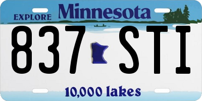 MN license plate 837STI