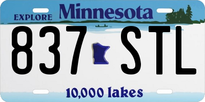 MN license plate 837STL