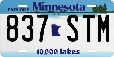 MN license plate 837STM