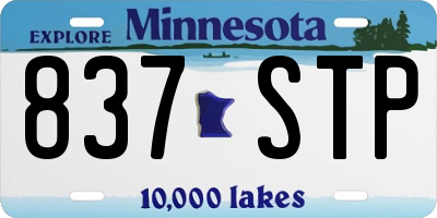 MN license plate 837STP