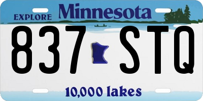 MN license plate 837STQ