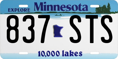 MN license plate 837STS