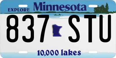 MN license plate 837STU