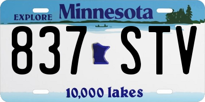 MN license plate 837STV