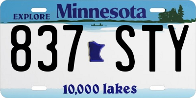 MN license plate 837STY