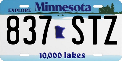 MN license plate 837STZ