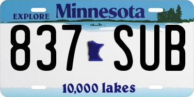 MN license plate 837SUB