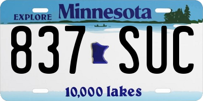 MN license plate 837SUC
