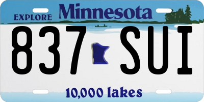 MN license plate 837SUI