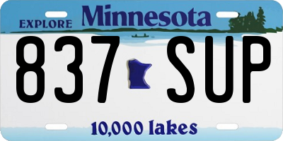 MN license plate 837SUP