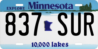 MN license plate 837SUR