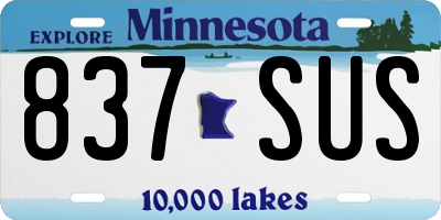 MN license plate 837SUS