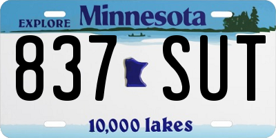 MN license plate 837SUT