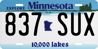 MN license plate 837SUX